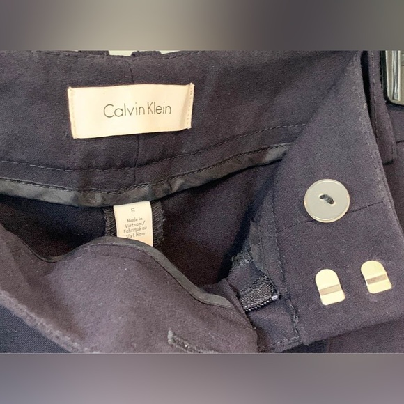Calvin Klein Women’s 6 Navy Blue Side Stripe Tuxedo Tapered Trouser Pants/Slacks - Picture 6 of 10